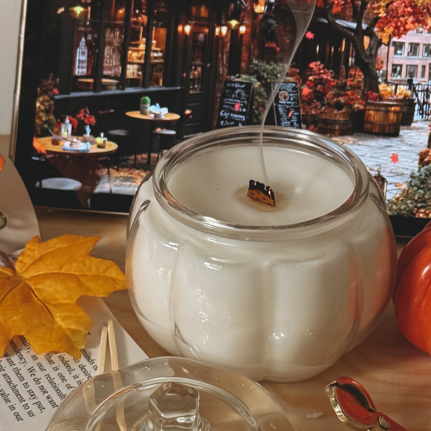 Living for sweater weather- 14 oz Clear Pumpkin limited edition jar