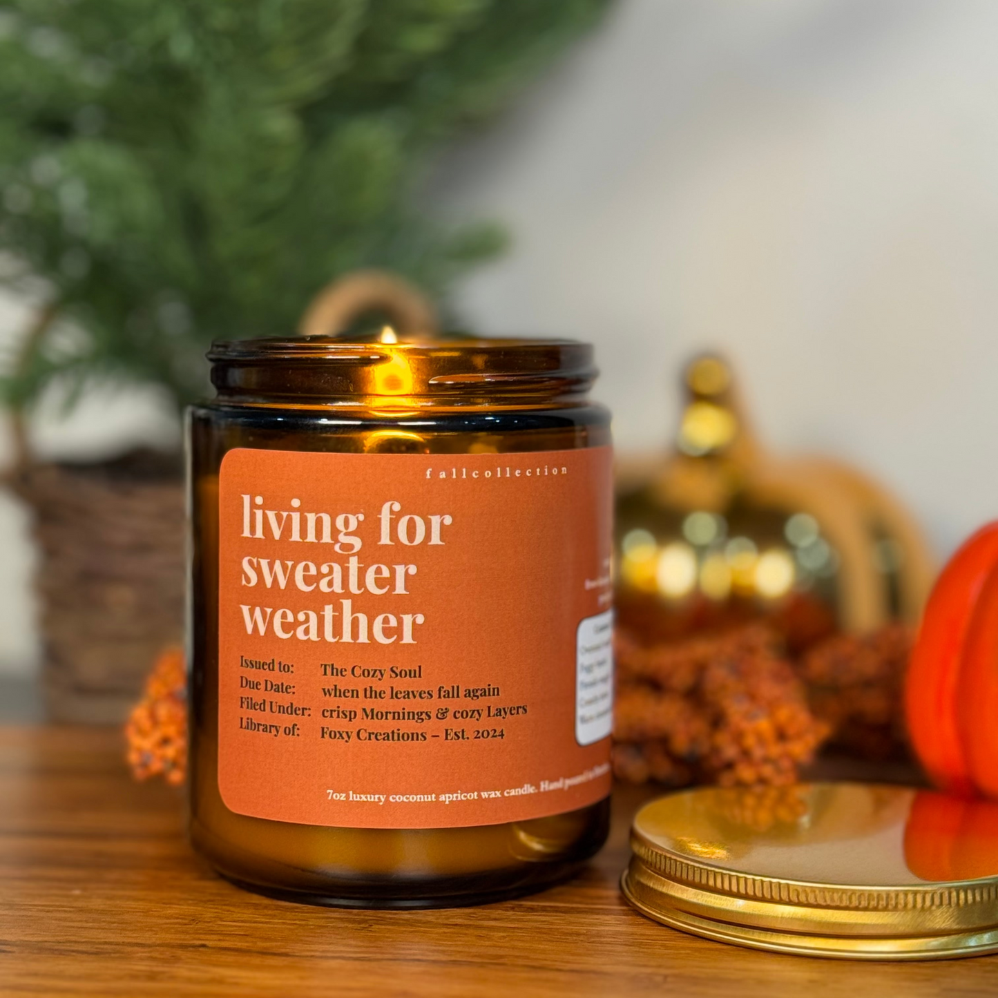 Living for sweater weather- Coconut Apricot Wax Candle