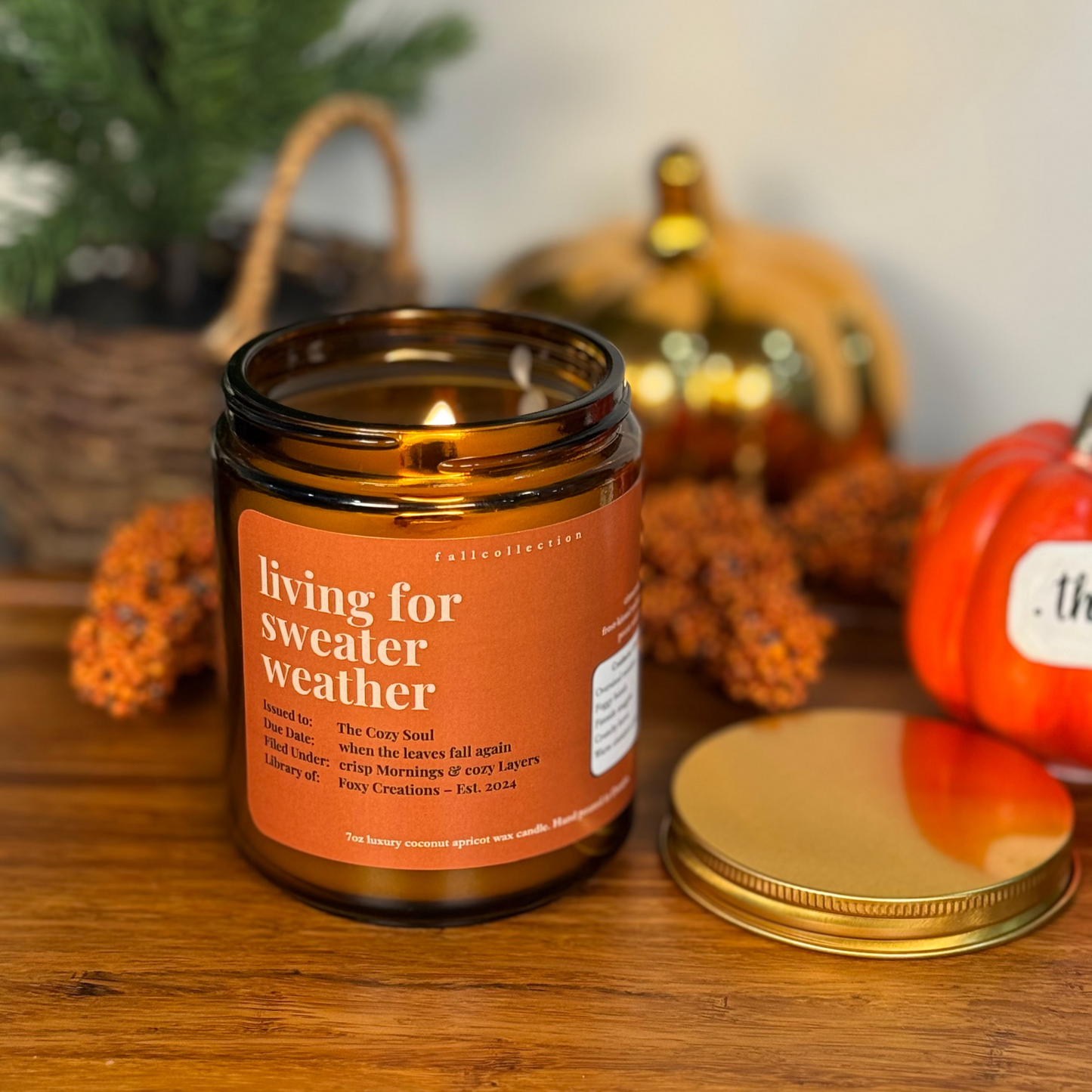 Living for sweater weather- Coconut Apricot Wax Candle