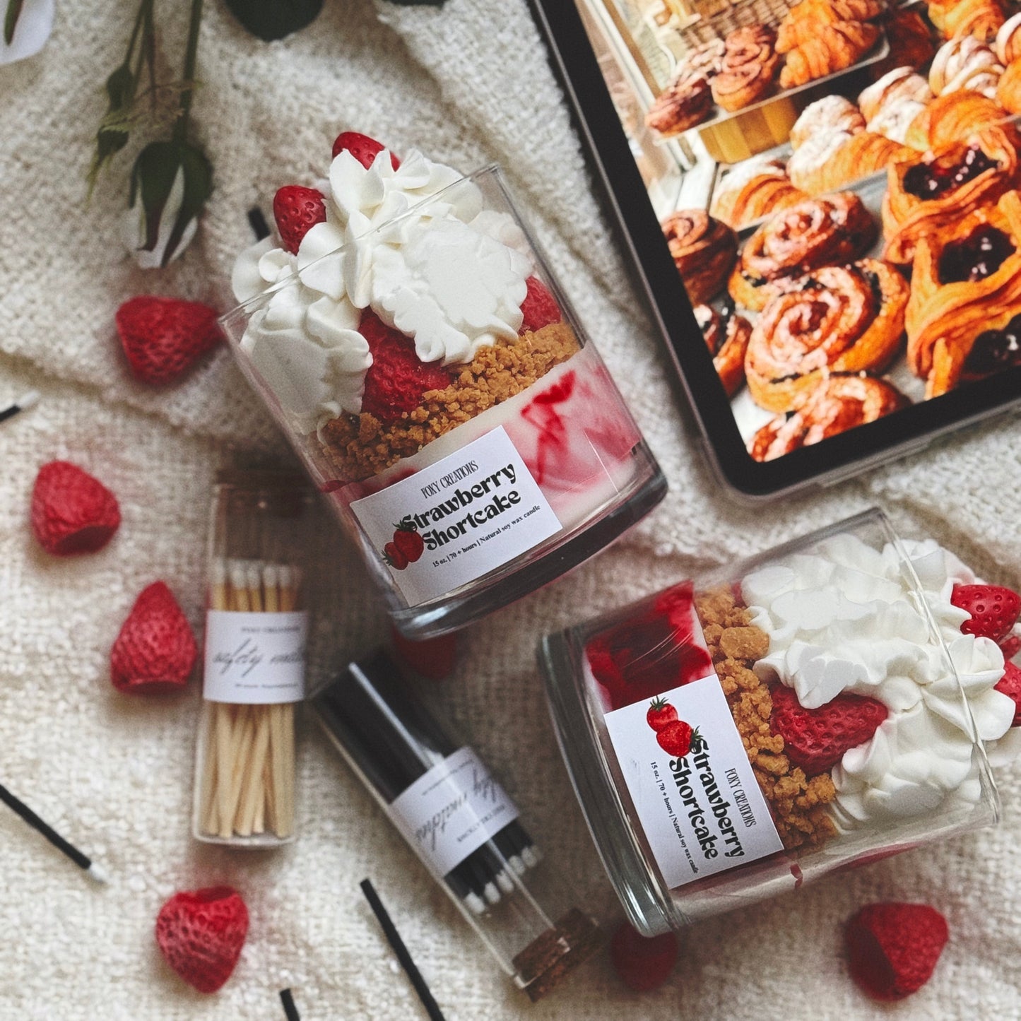 Strawberry Shortcake- 100% Natural Soy Wax Candle