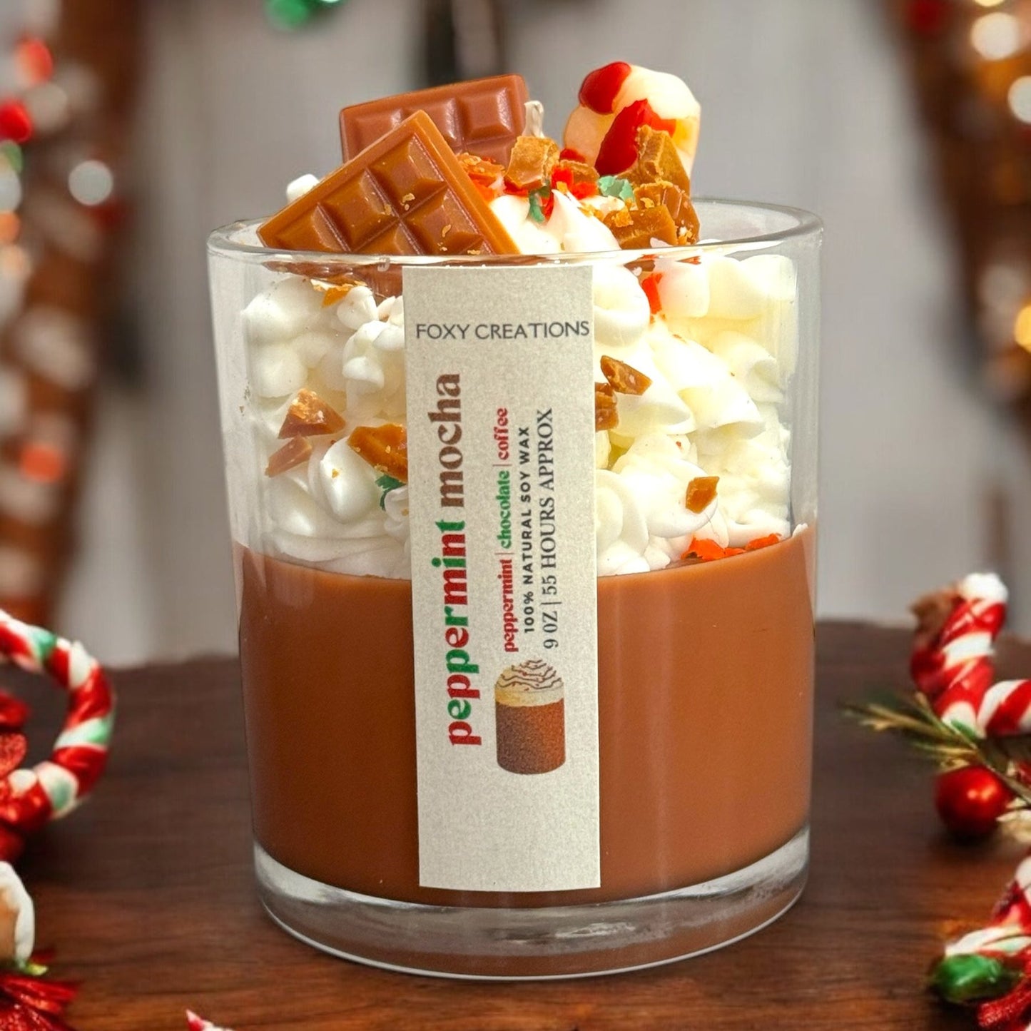 Peppermint Mocha Candle – Natural Soy Wax Candle