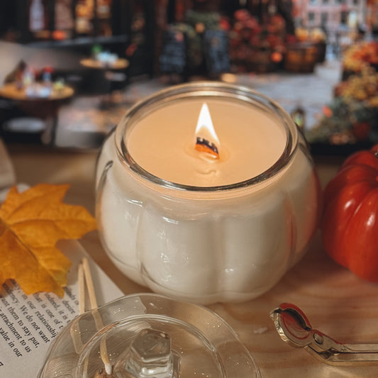 Living for sweater weather- 14 oz Clear Pumpkin limited edition jar