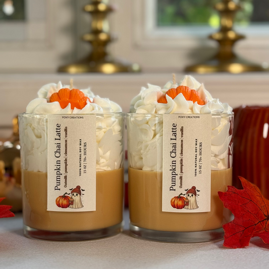Pumpkin Chai Latte- 100 % Natural Soy Wax Candle