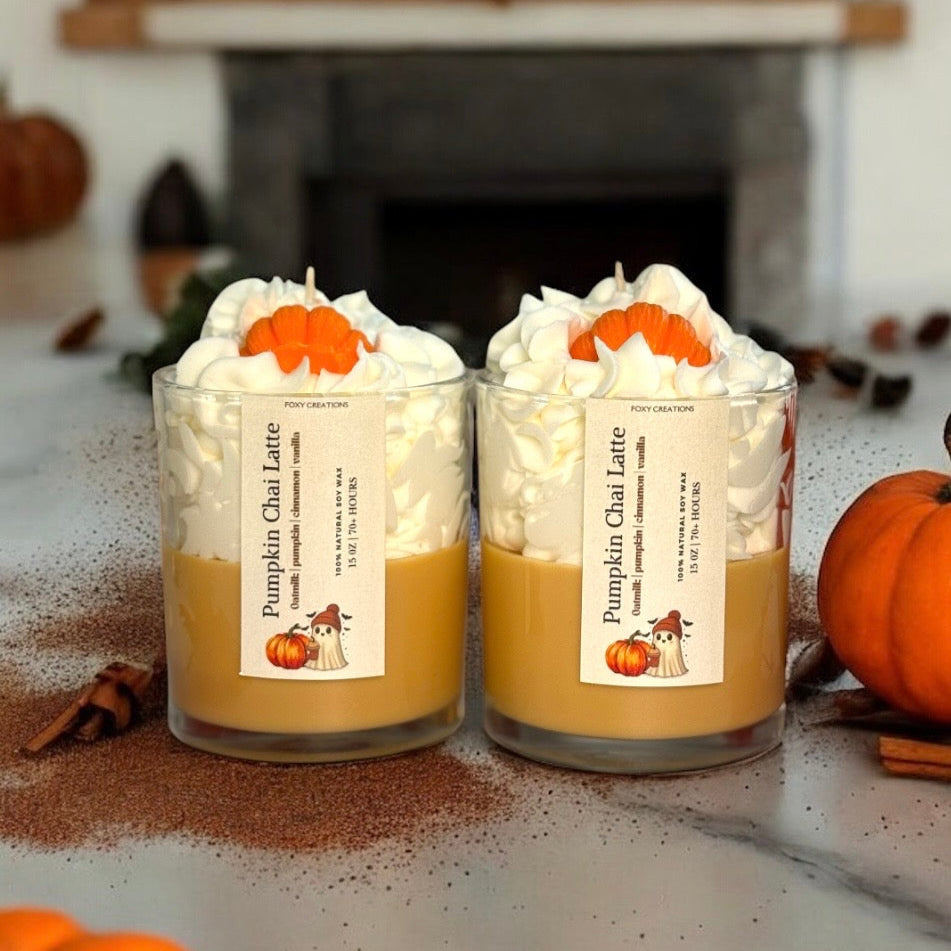 Pumpkin Chai Latte- 100 % Natural Soy Wax Candle