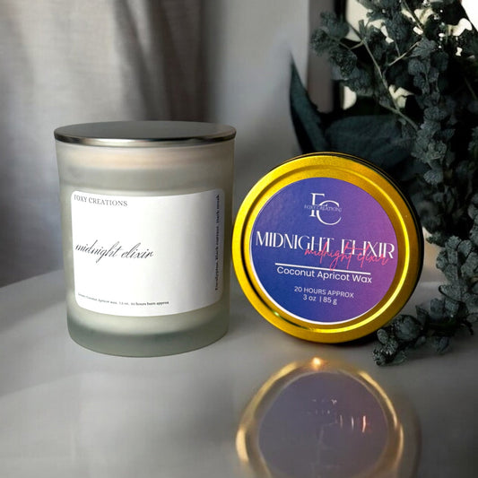 Midnight Elixir -Coconut Apricot Wax Scented Candle