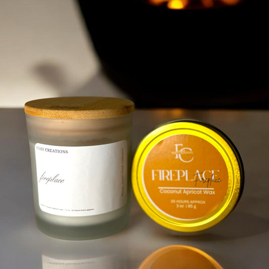 Fireplace -Luxury coconut apricot wax candle