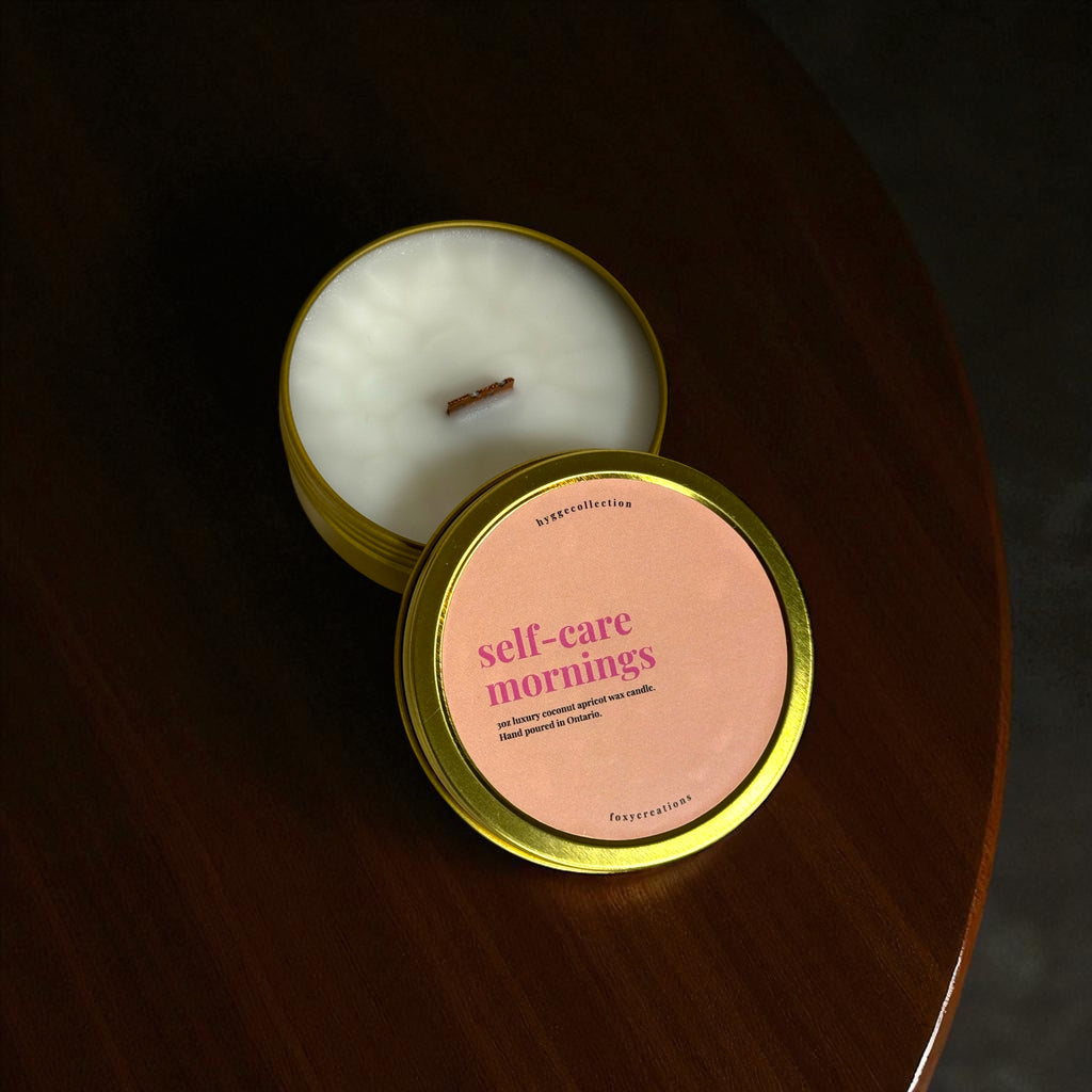 Self Care Mornings –  Coconut Apricot Wax Candle